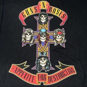 Guns N’ Roses Appetite for Destruction Graphic TShirt Black Size 3XL